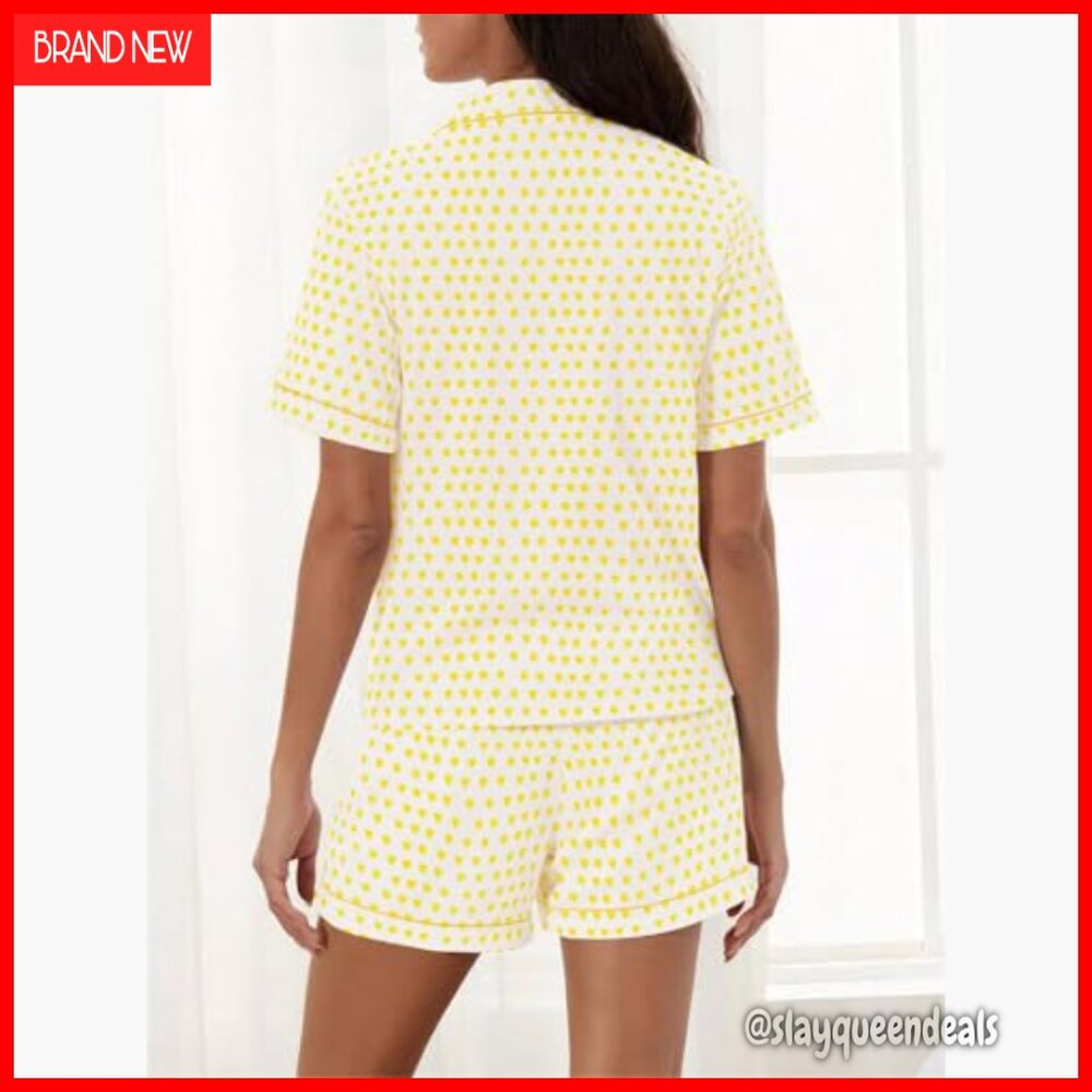 Monkey Print Pajama Set Button Down Top Shorts Pr… - image 2